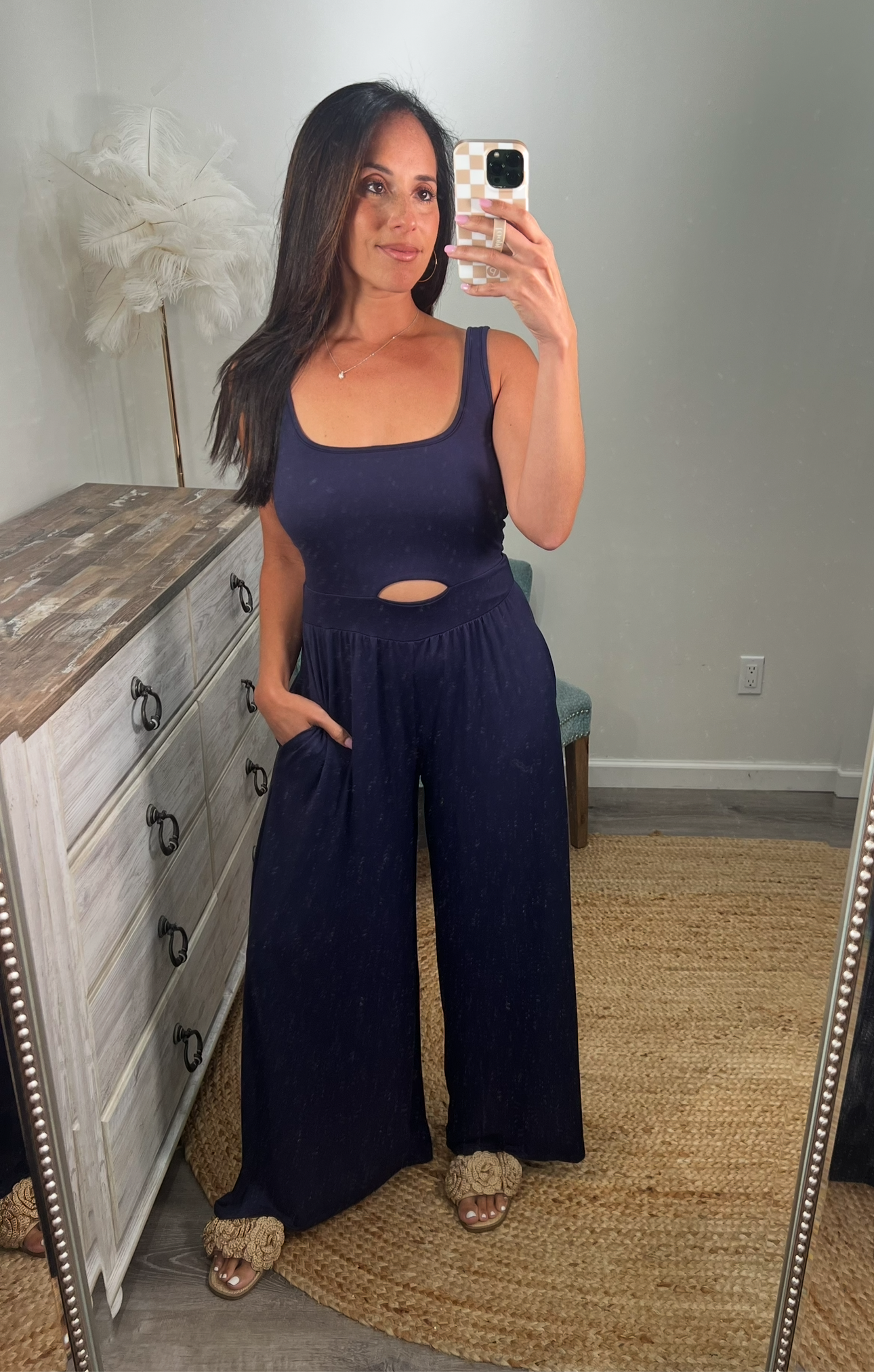 VIRAL BRAMI JUMPSUIT  - NAVY