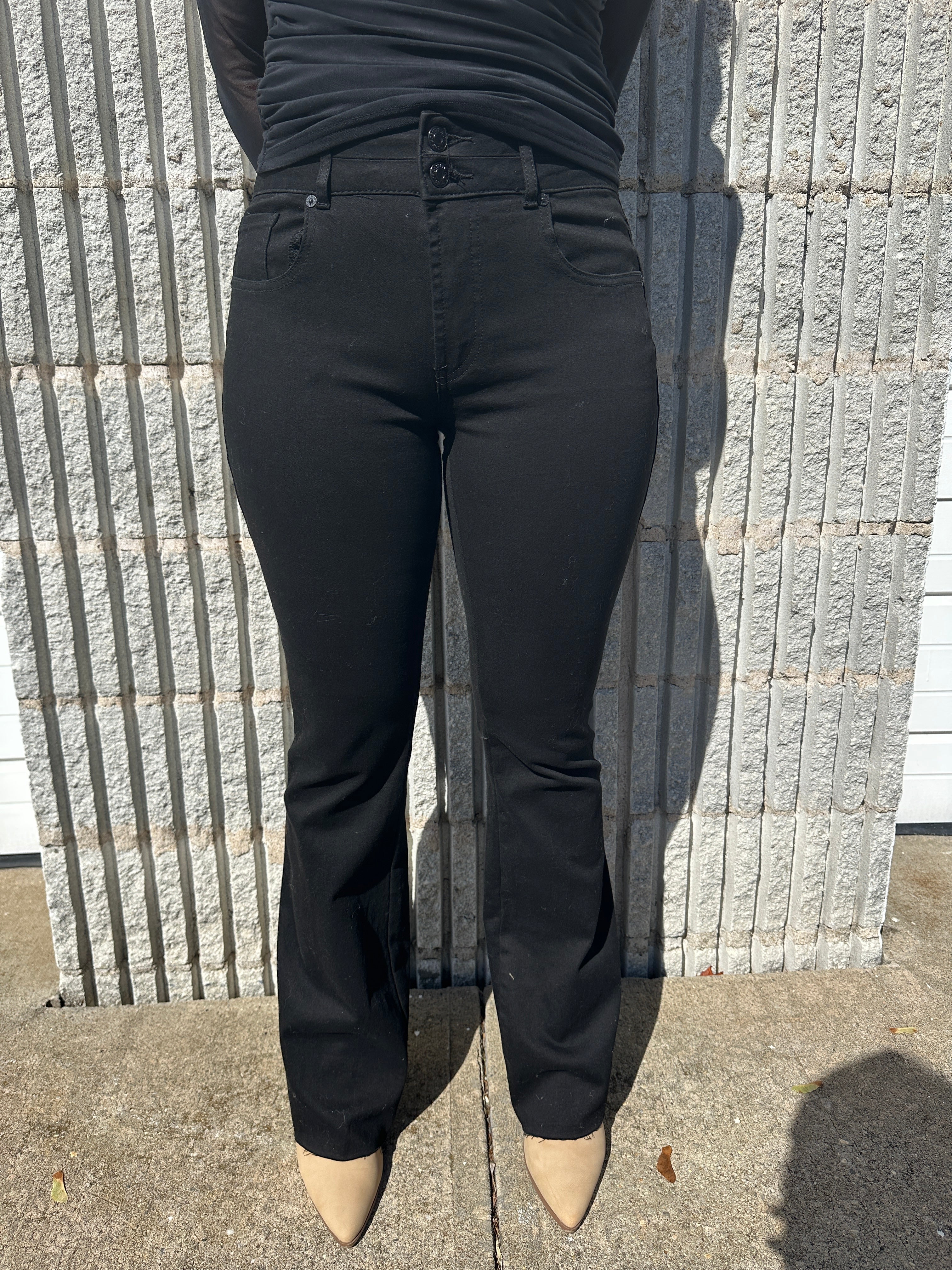 Articles of Society The Joplin Mid Rise Black Flare Denim Jean