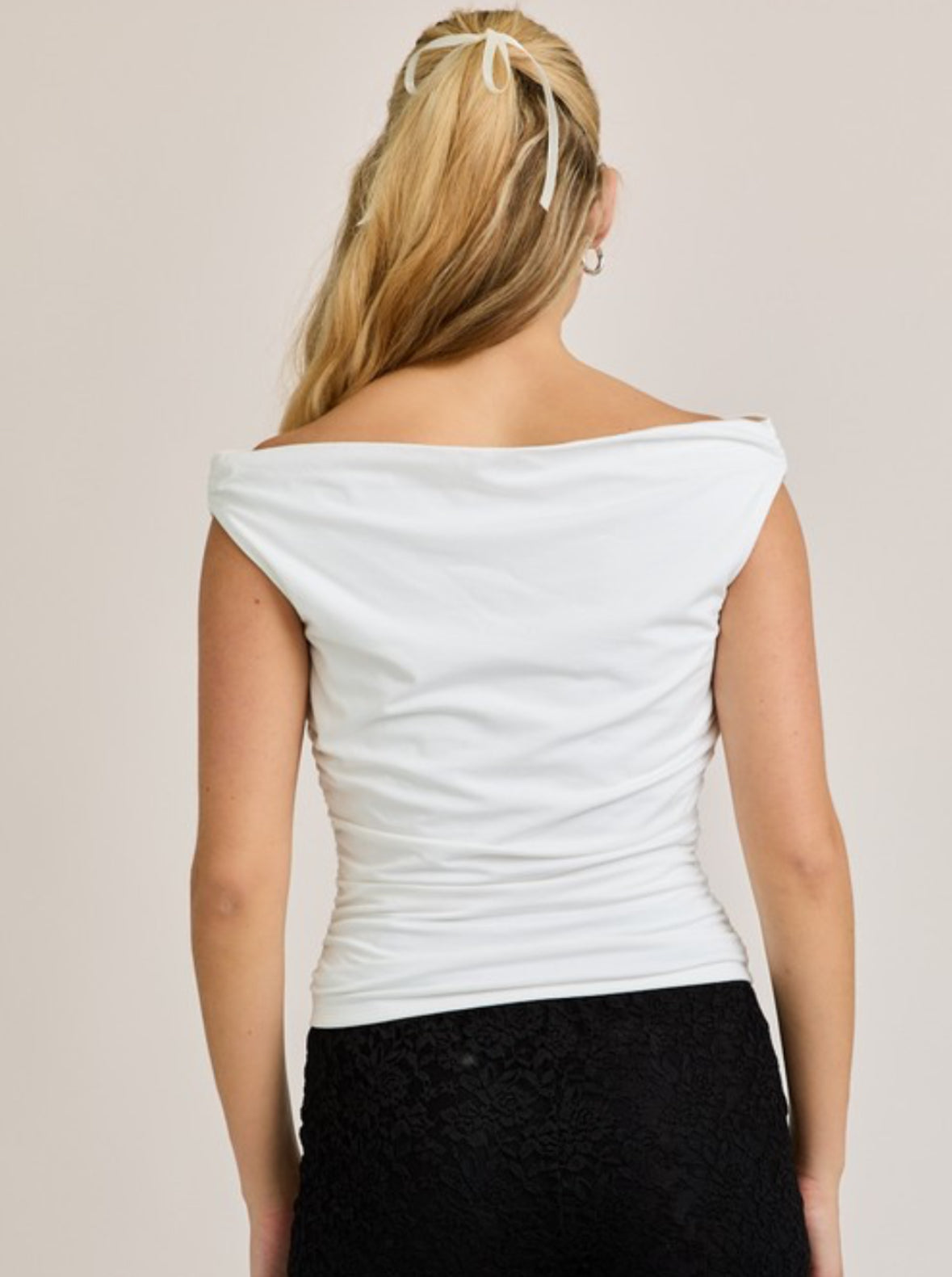 Side Ruched Off The Shoulder Top