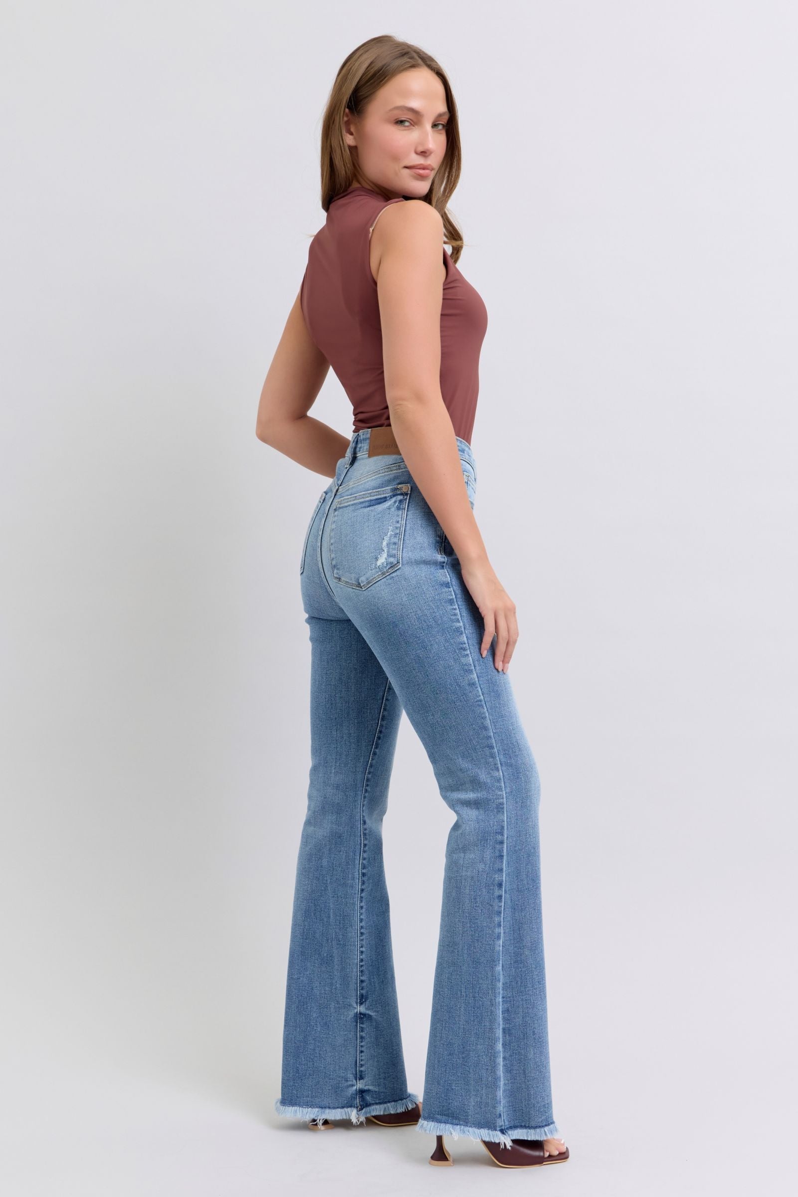Judy Blue High Waist Bootcut Jean with Fray Hem