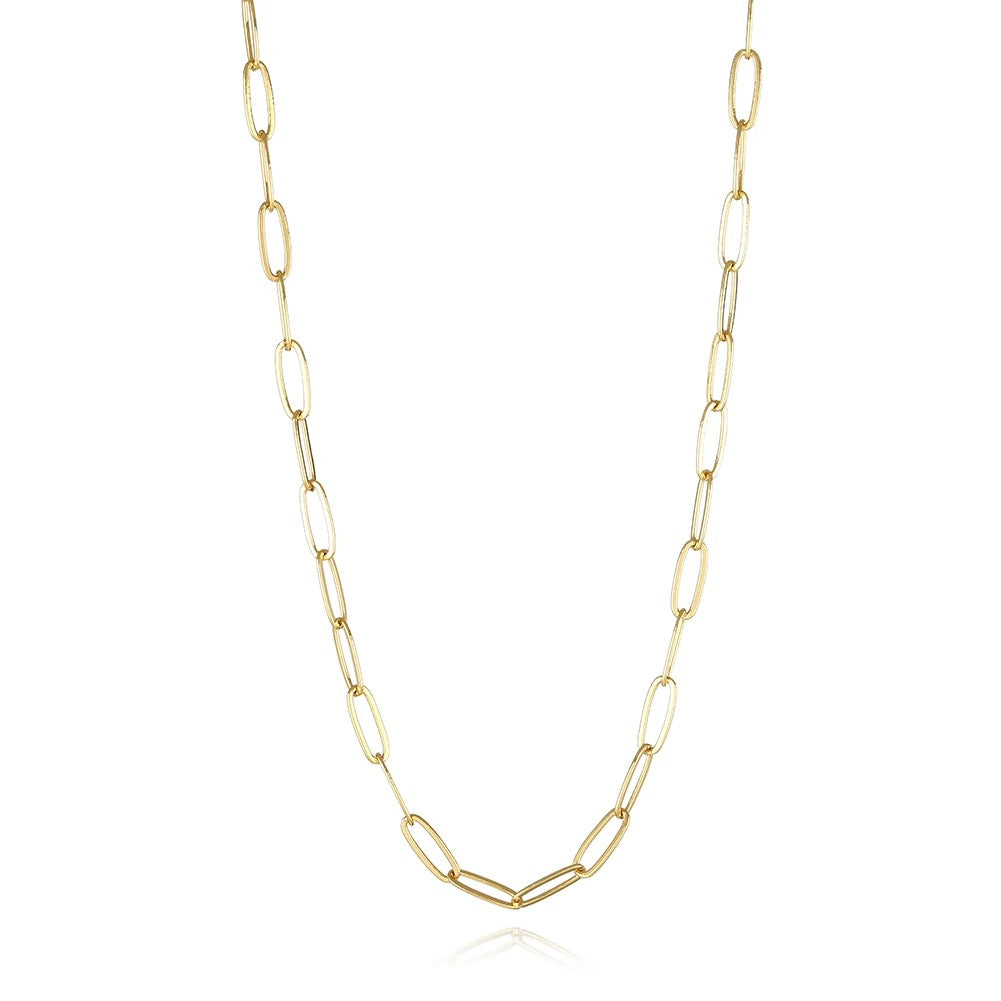 Charm Bar Necklaces - 18”, 24”, 28” Paperclip 18k