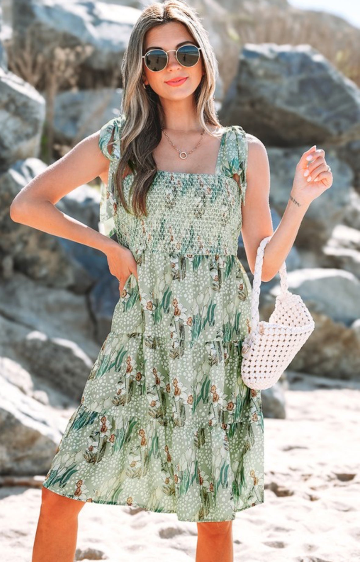 Floral Tie Strap Dress