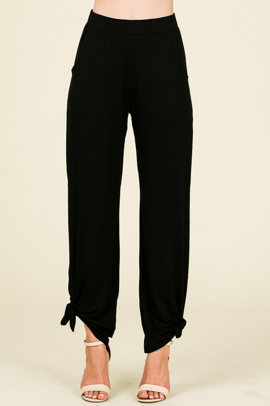SPLIT SIDE TIED PANTS