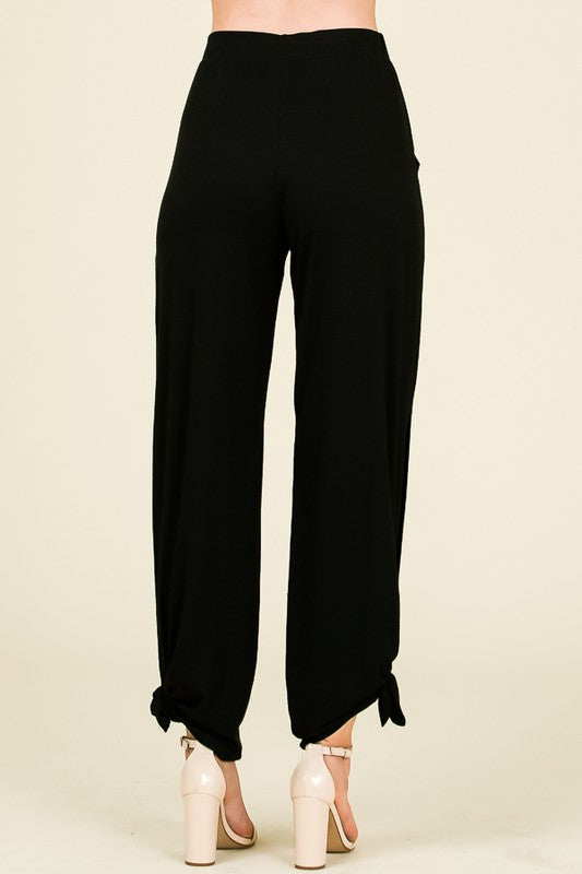SPLIT SIDE TIED PANTS
