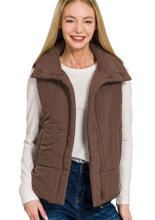 Brown Puffer Vest