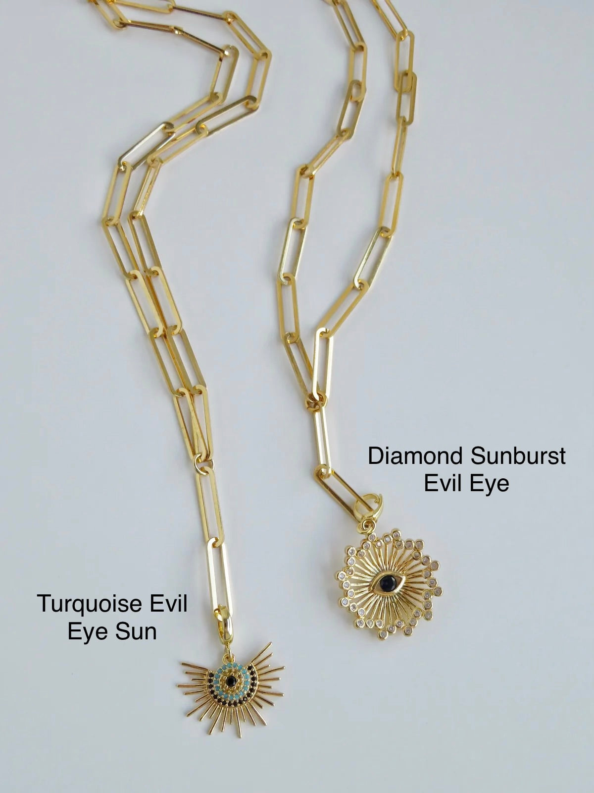 Evil Eye Lariat Charm Necklaces - evil eye clip charms