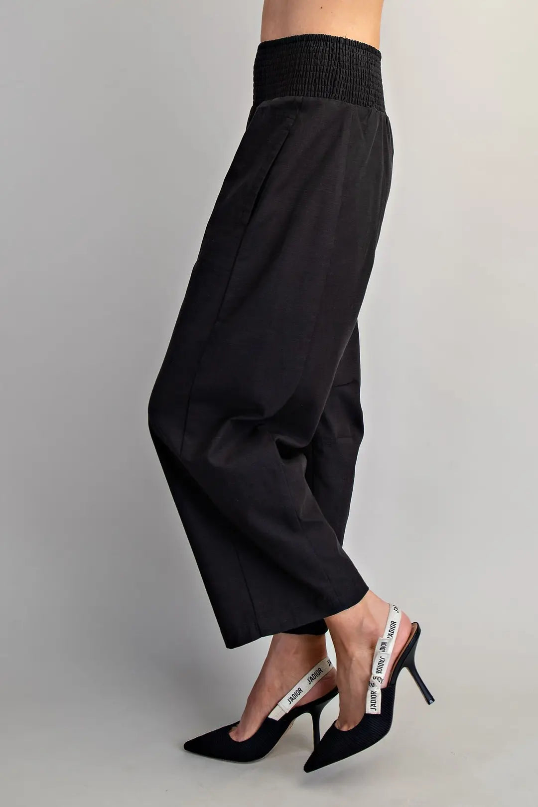 Black Smocked Pants