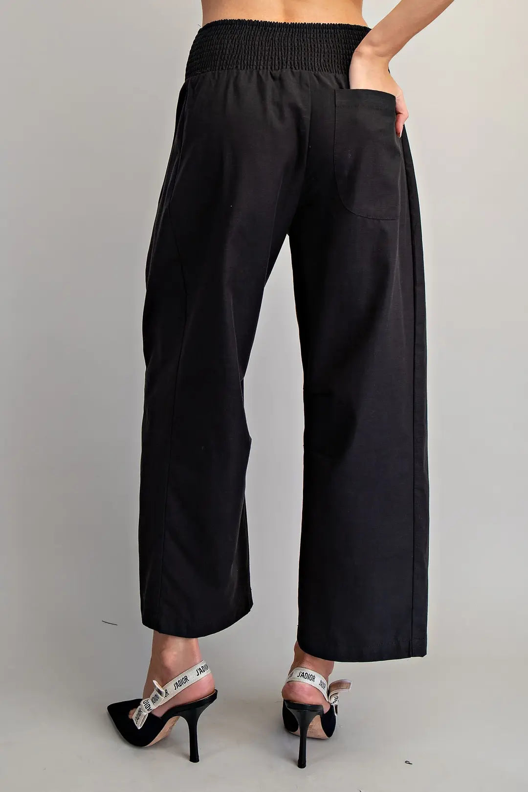 Black Smocked Pants