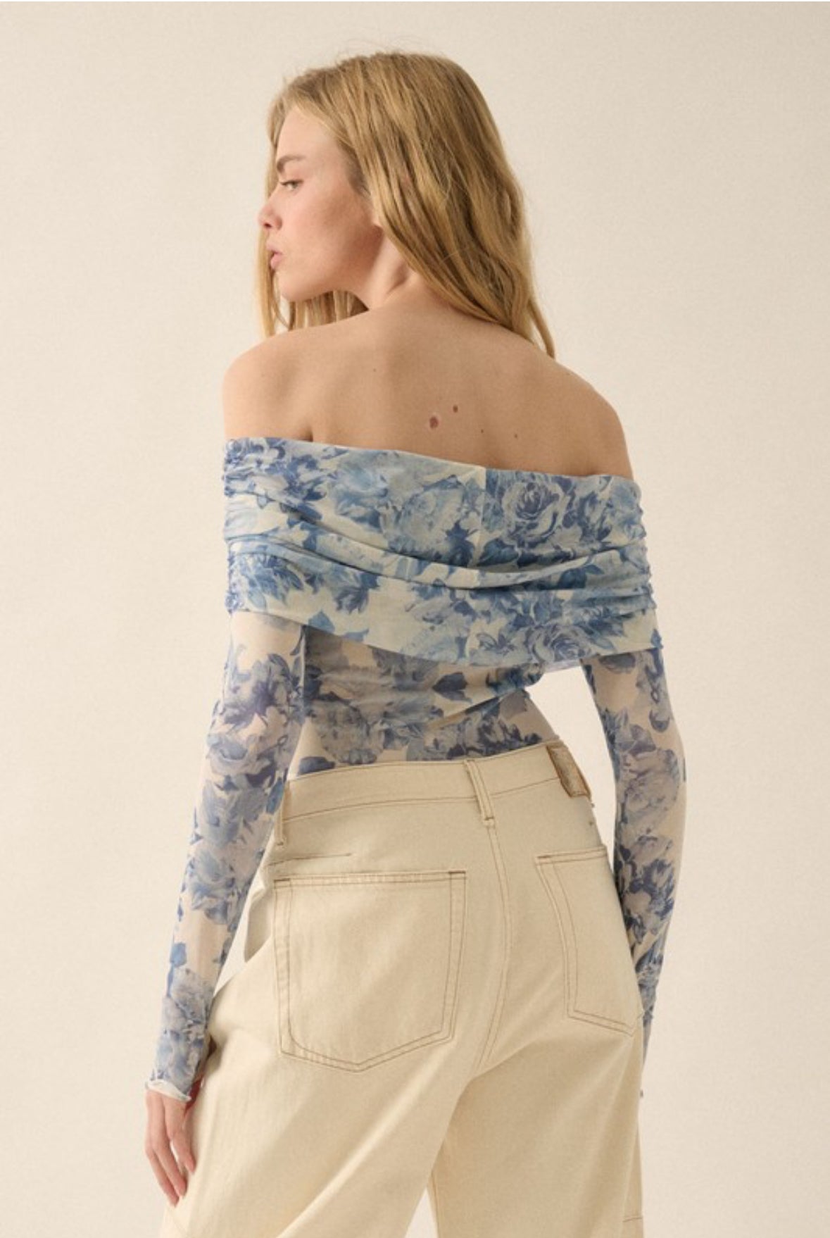 Floral Mesh Off the shoulder Bodysuit