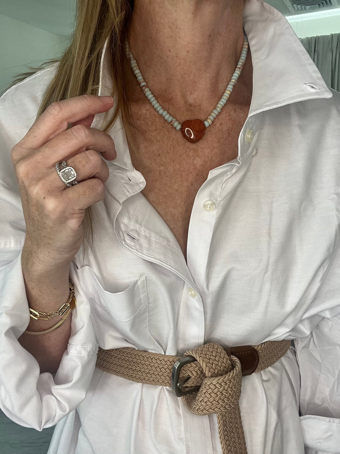 Sag Harbor Beaded Heart Necklace