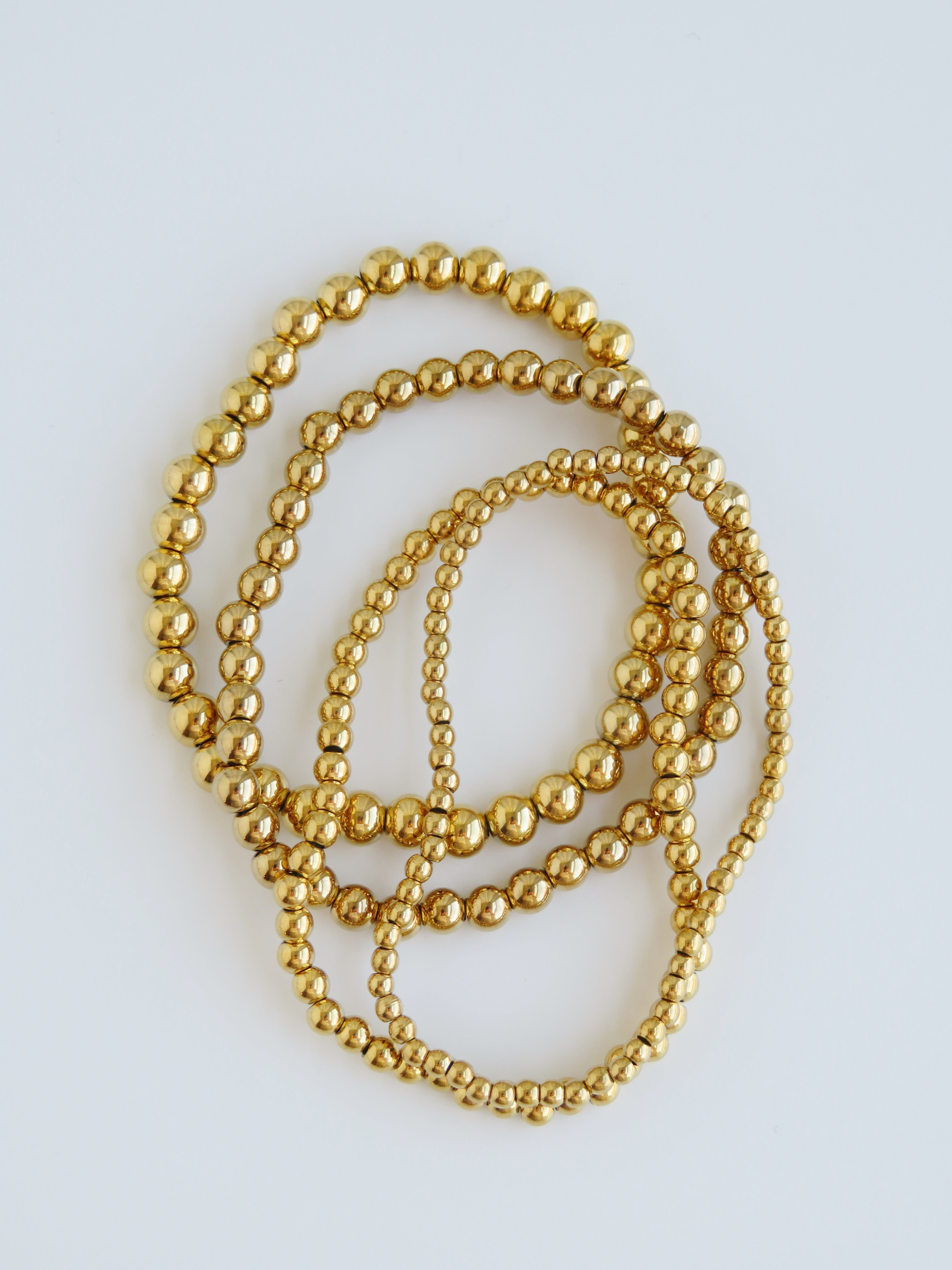 3mm-6mm Beaded Bracelet - Waterproof Non-Tarnish Beaded