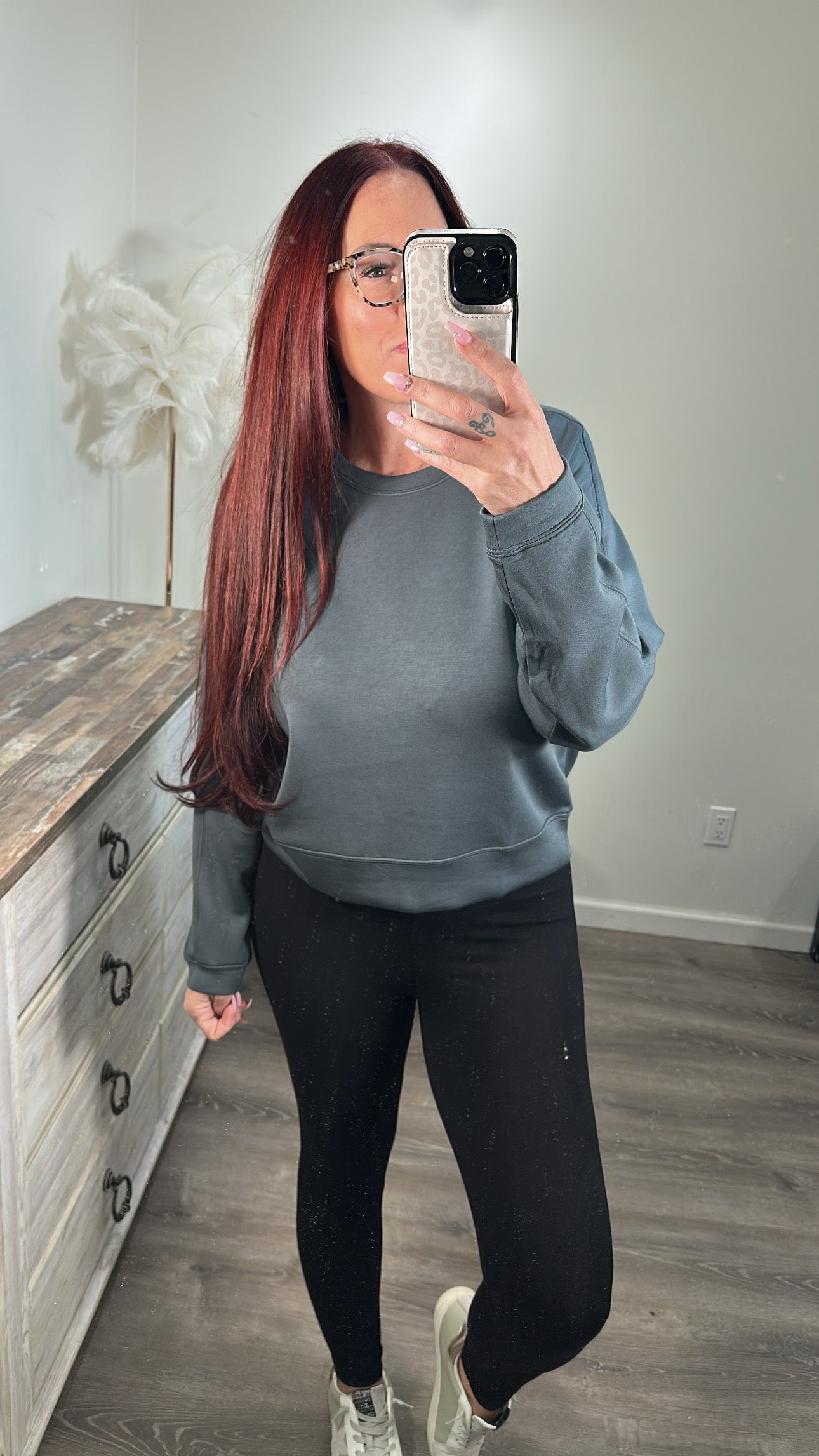 Mountain Grey Cloud Fleece Crewneck