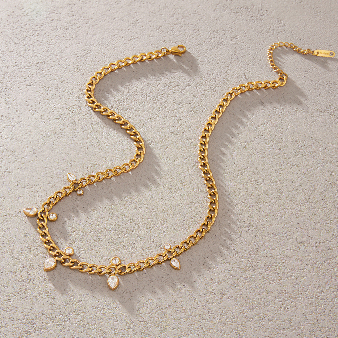 Agnes Diamond Curb Chain Necklace