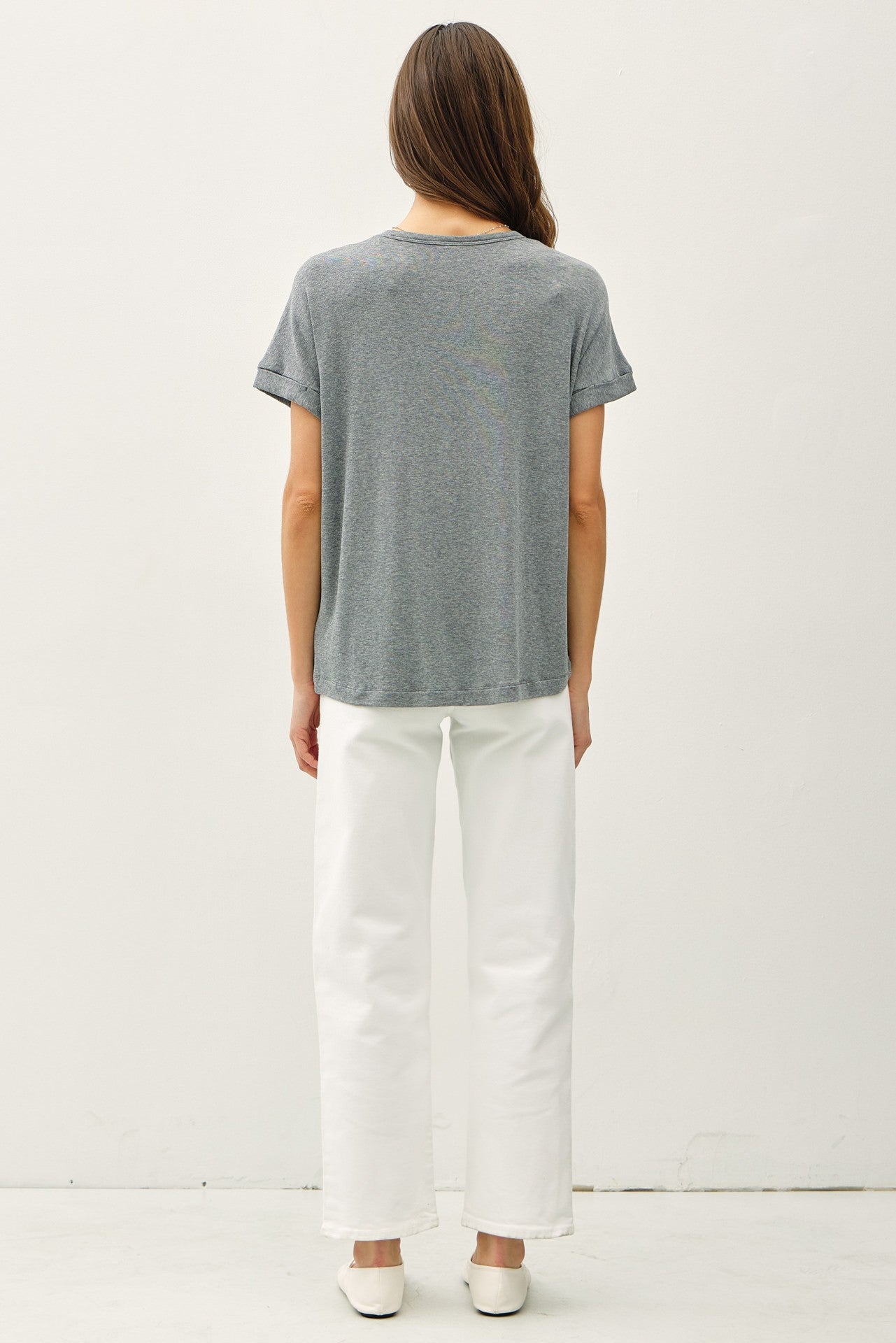 BASIC TEE - HEATHER GREY