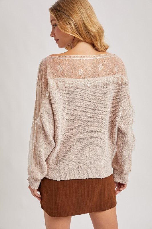 Lace Trim Sweater