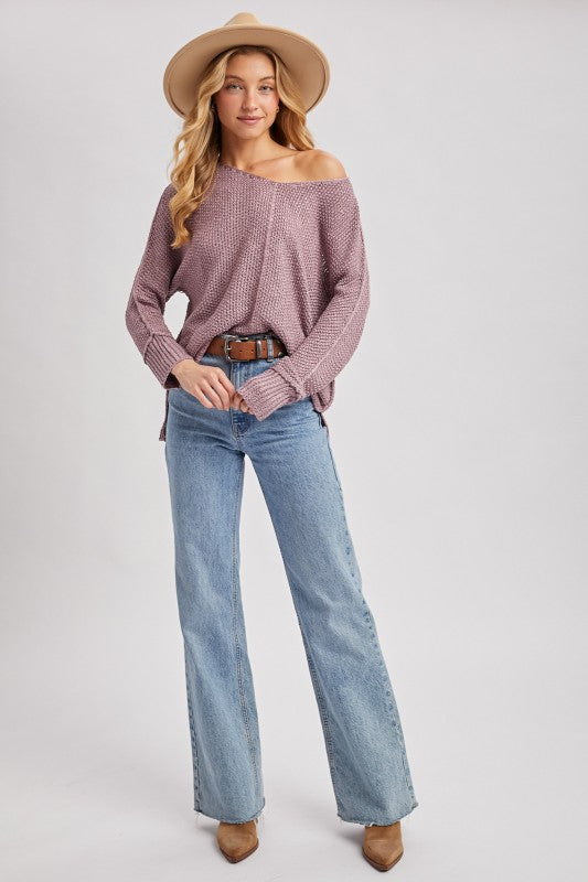 Reverse Seam Loose Fit Sweater