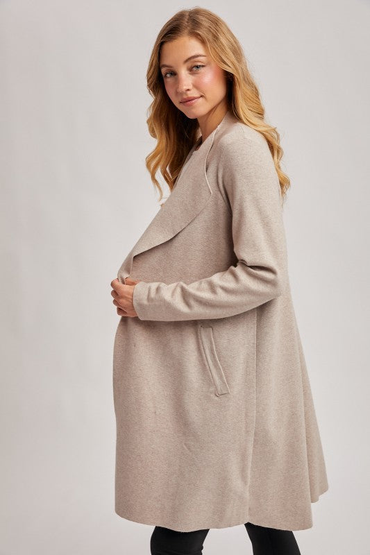 Open Front Longline Knit Coatigan