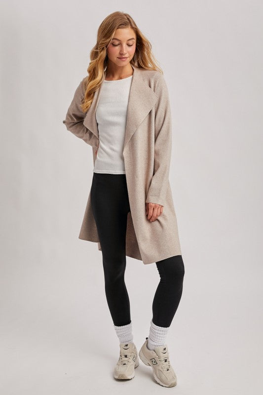 Open Front Longline Knit Coatigan
