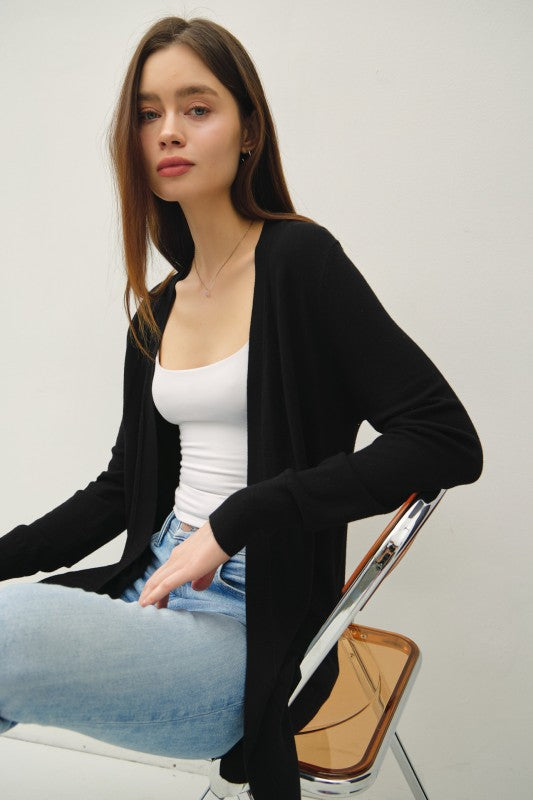 Soft Essential Cardigan - BLACK