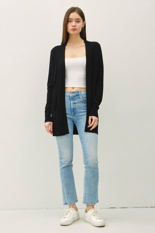 Soft Essential Cardigan - BLACK
