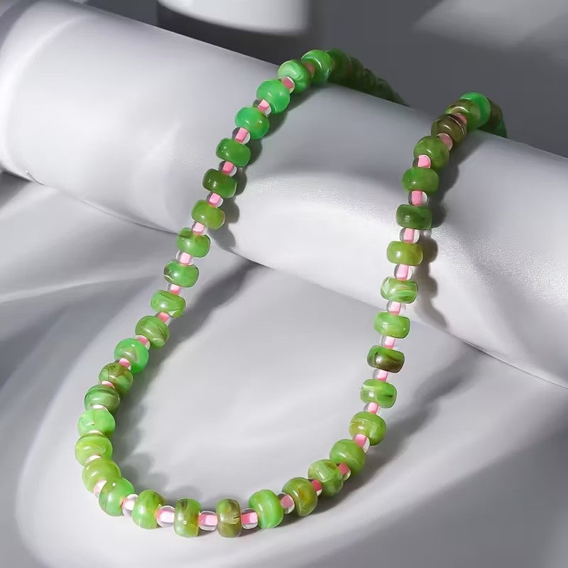Color Block Beaded Necklaces