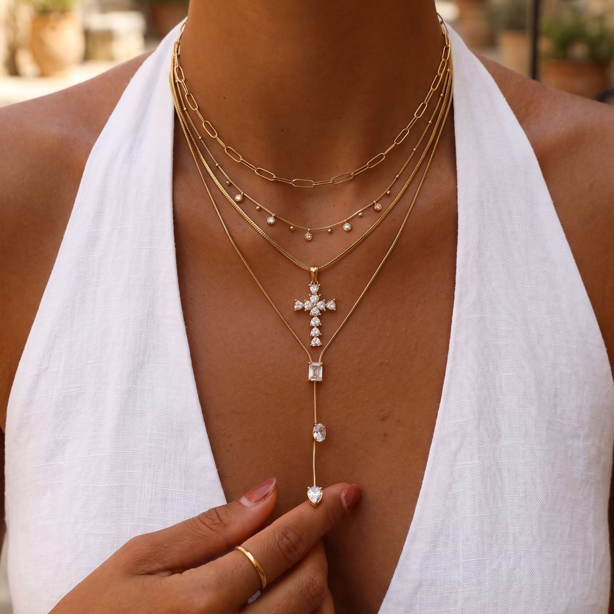 Holy Cross Necklace Stack