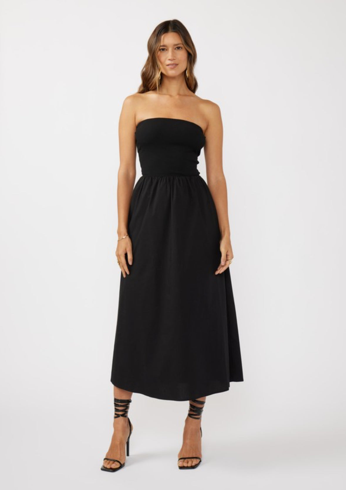 Strapless Dress with Pockets