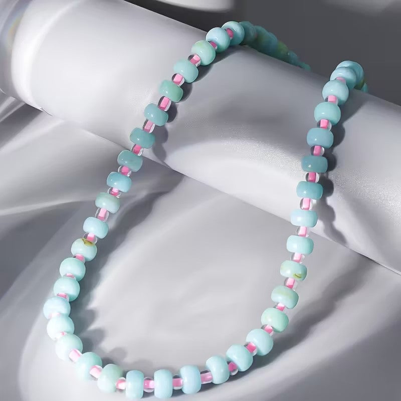 Color Block Beaded Necklaces