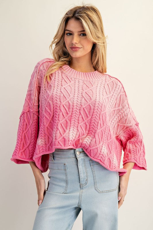Ombre Cable Knit Sweater