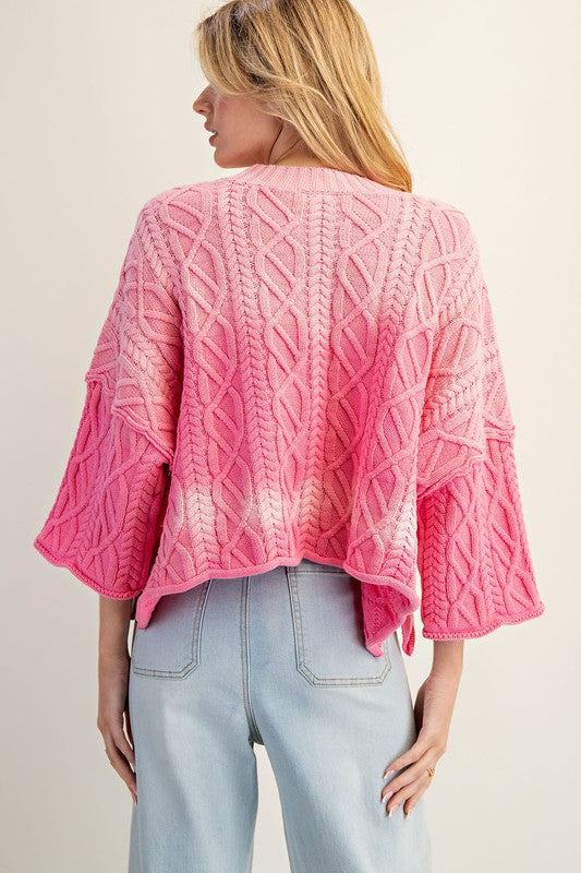Ombre Cable Knit Sweater