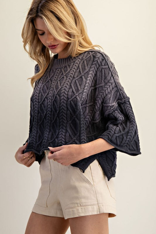 Ombre Cable Knit Sweater