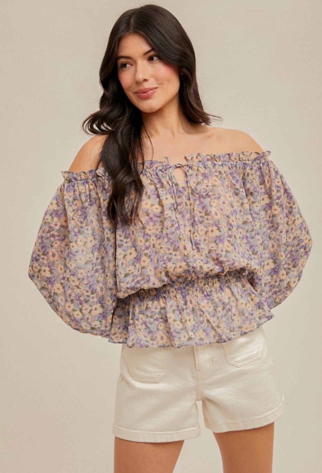 Lavender Floral Top