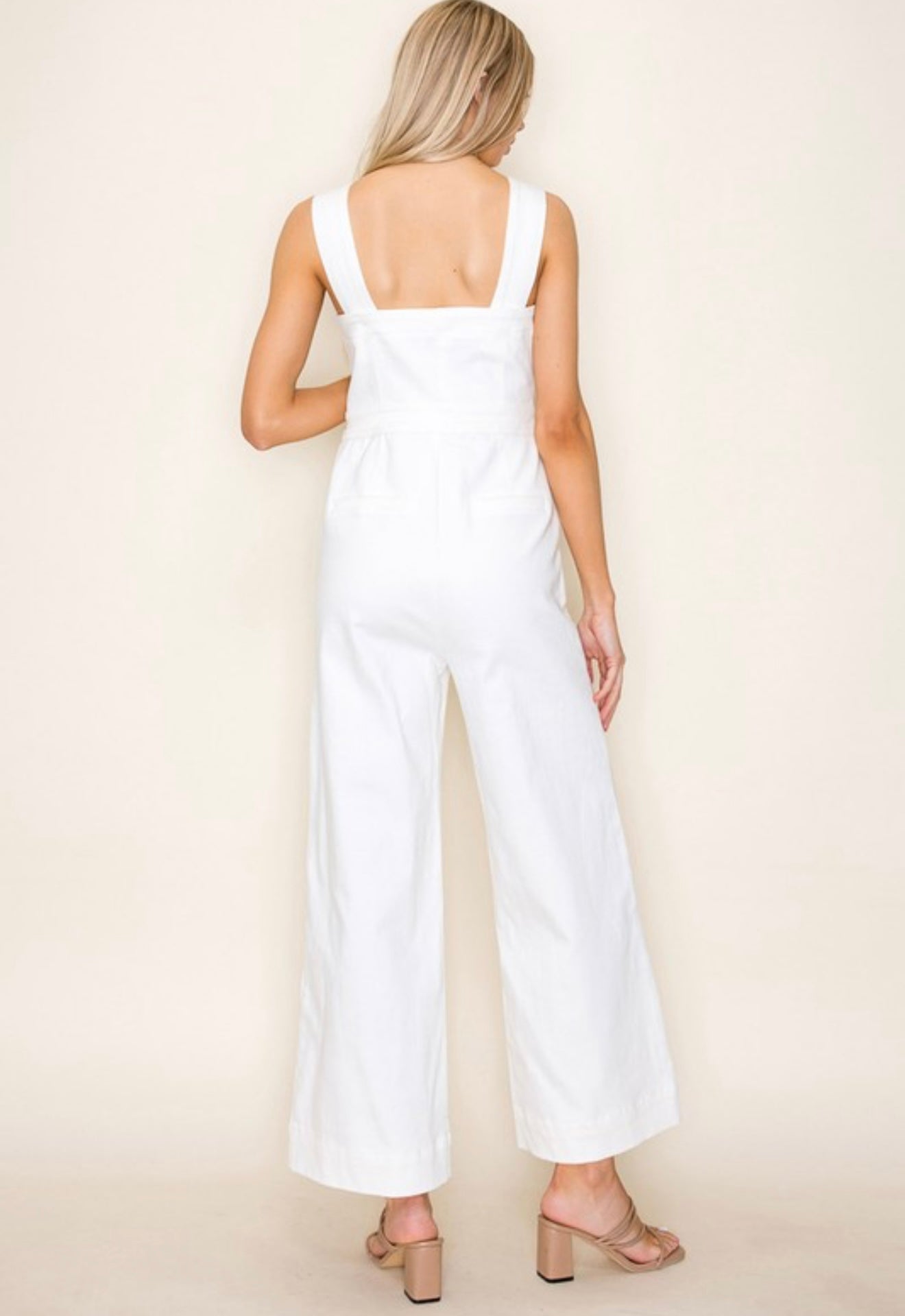 White Denim Jumpsuit