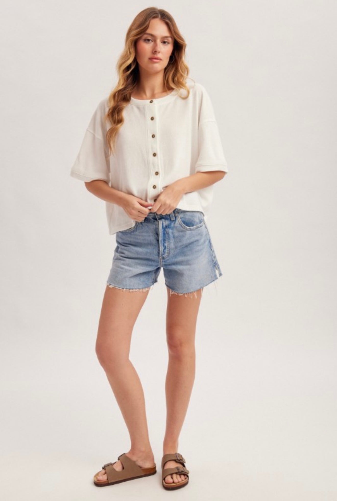 Boxy Button Down Tee