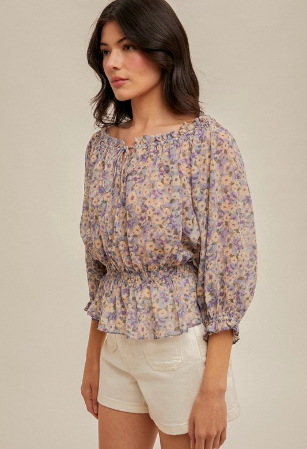 Lavender Floral Top