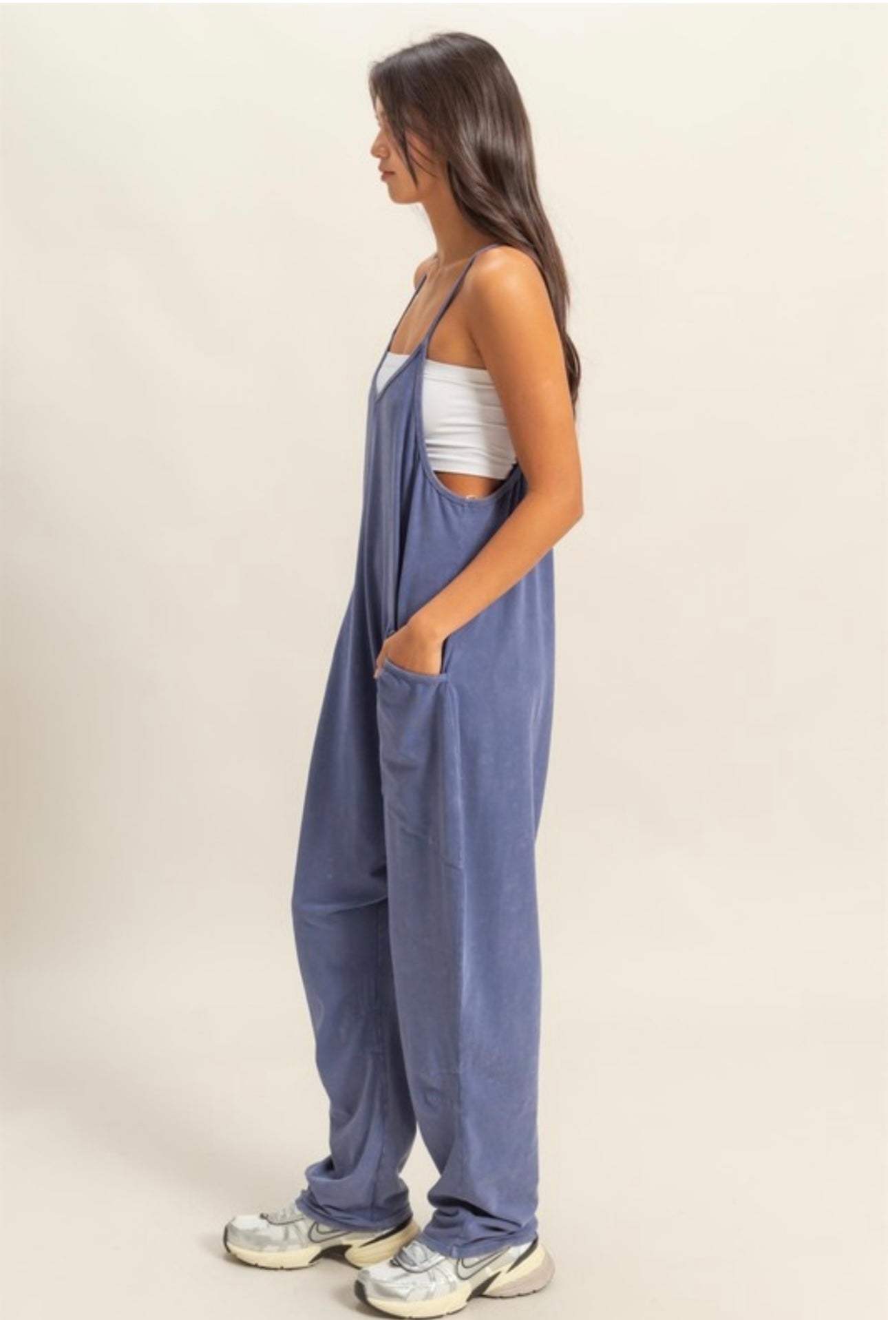 Dusty Blue Harem Jumpsuit