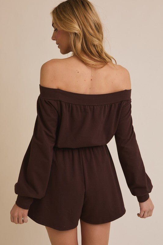 Off The Shoulder Long Sleeve Romper
