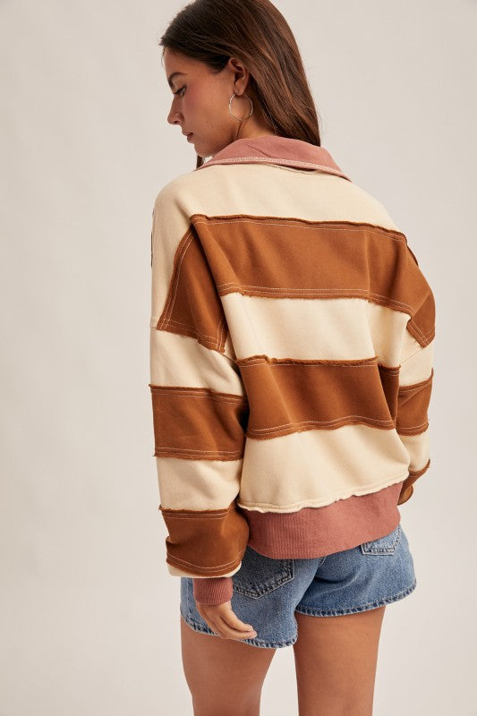 Striped French Terry Pullover