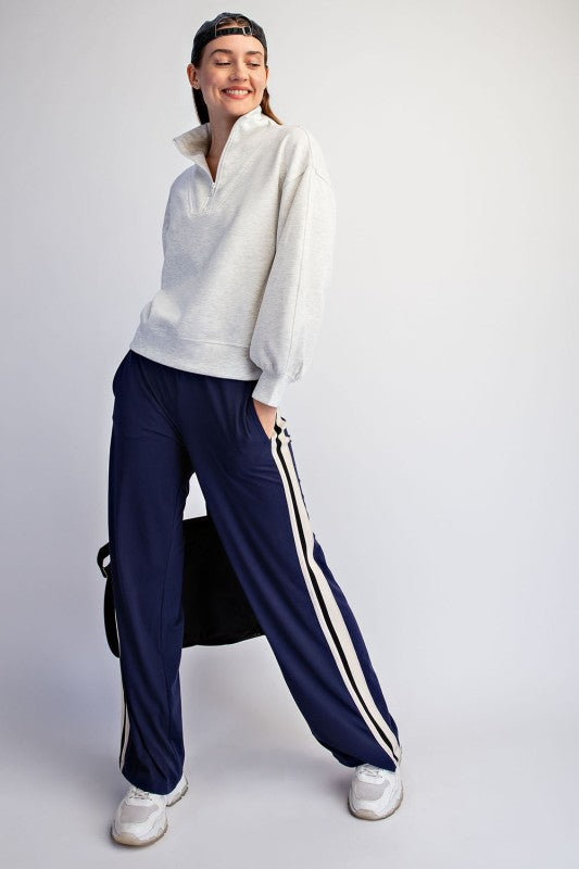 Navy Stripe Track Pant