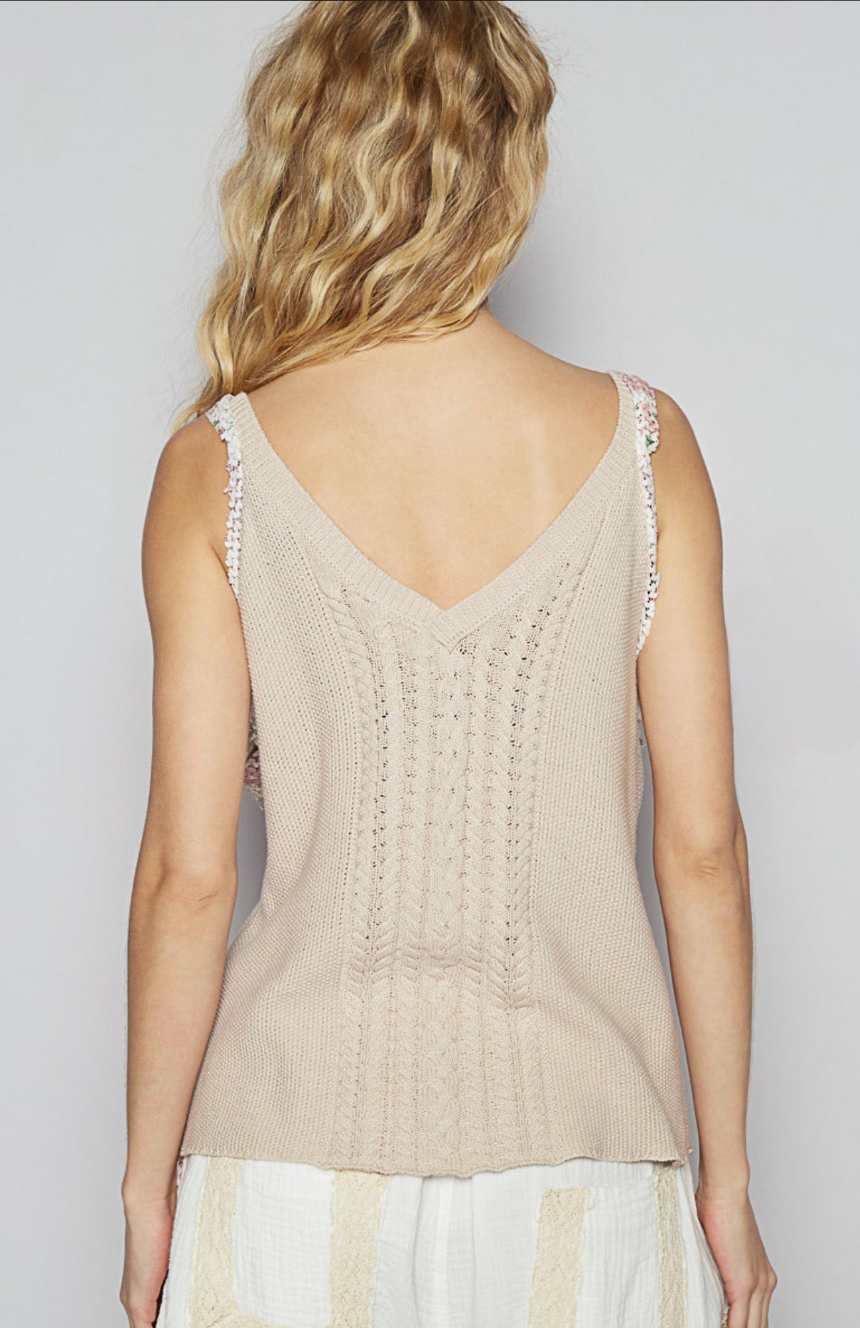 Rose Print Knit Tank