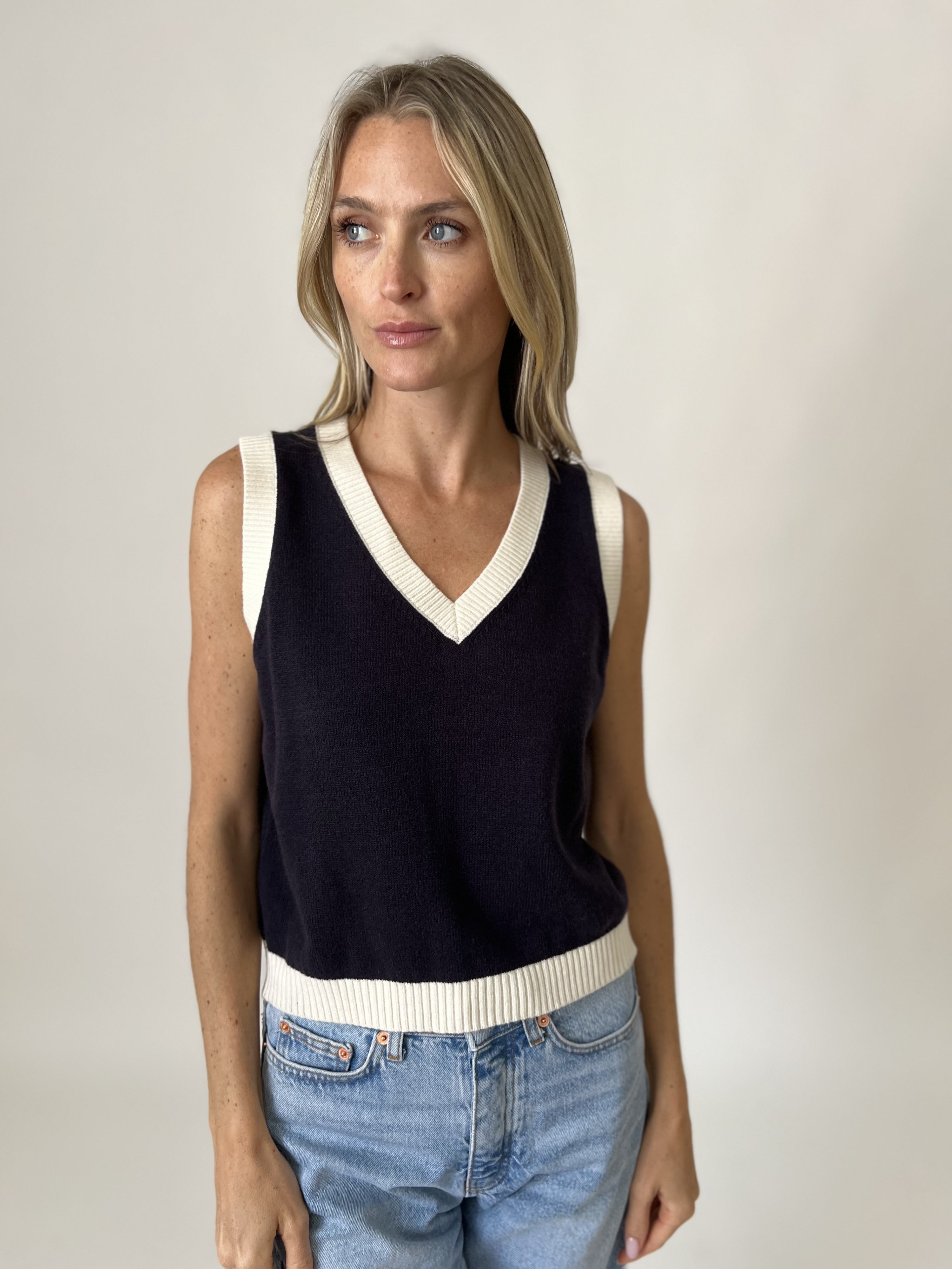 Navy & Cream Vest