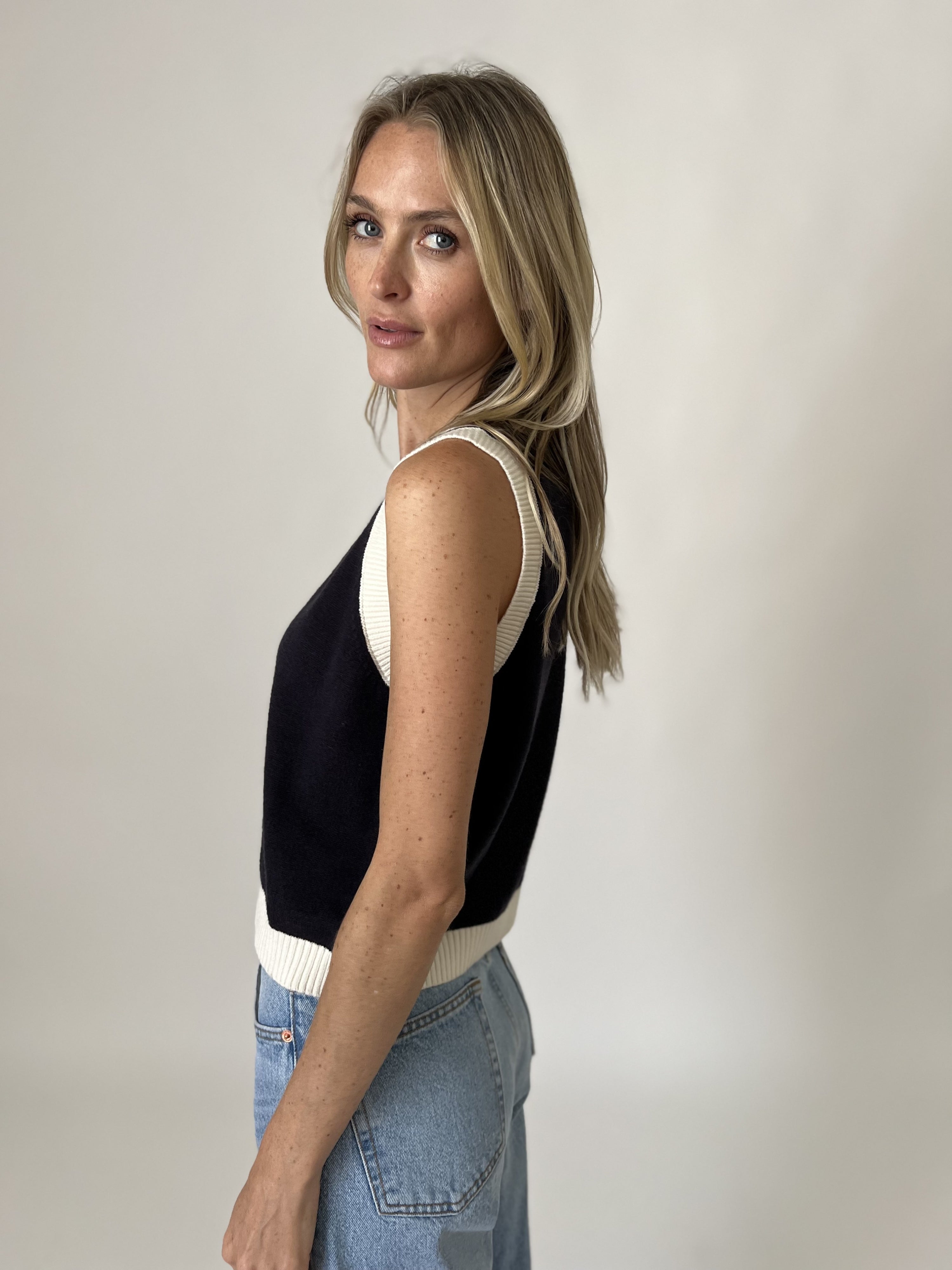 Navy & Cream Vest