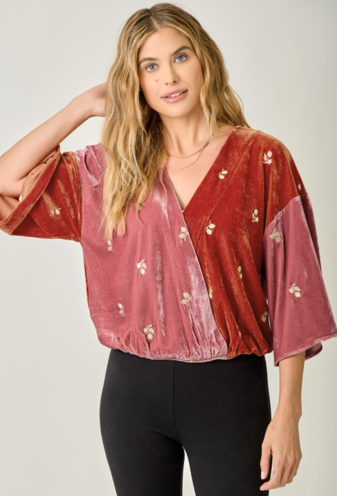 Embroidered Kimono Top