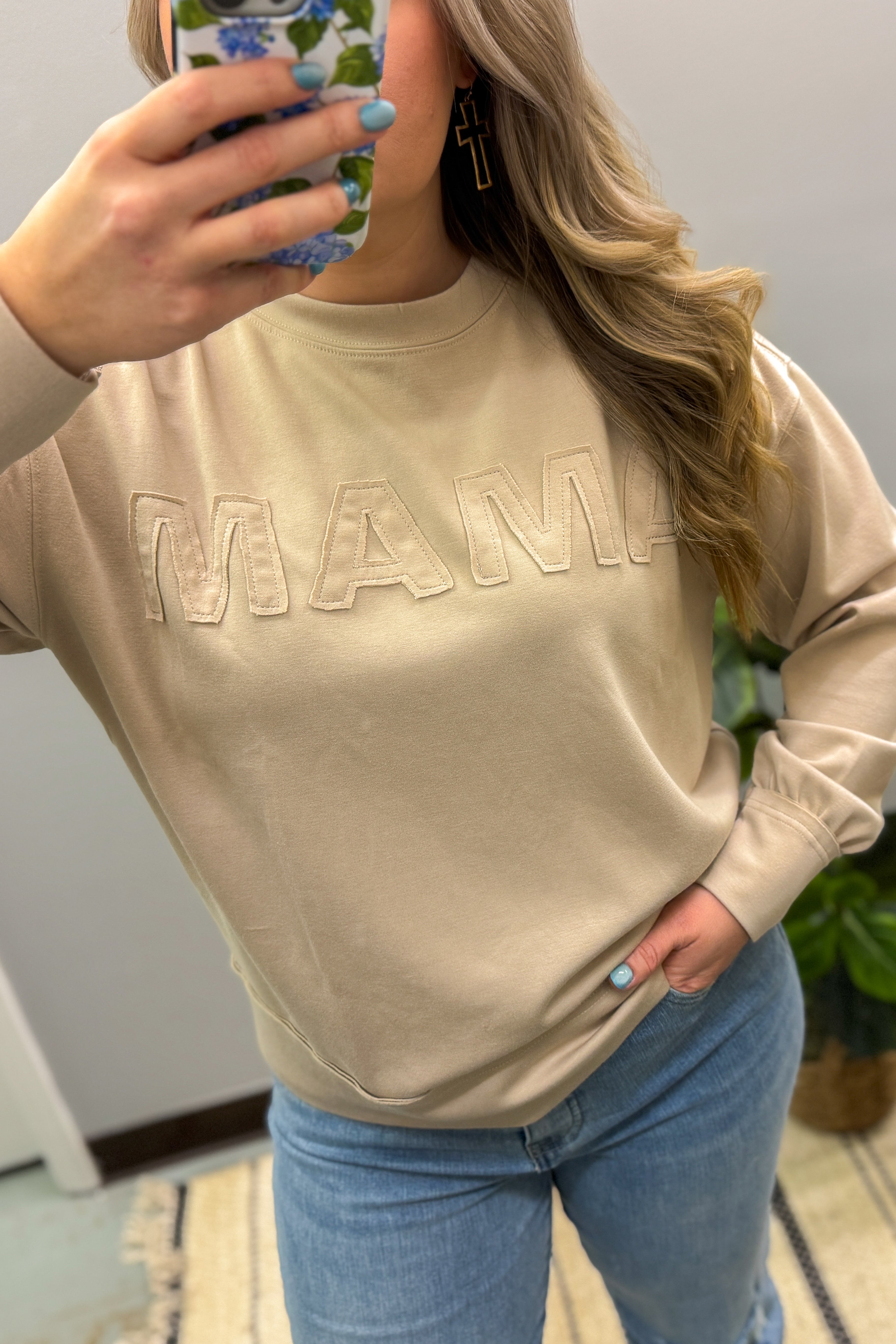 Taupe Mama Crewneck