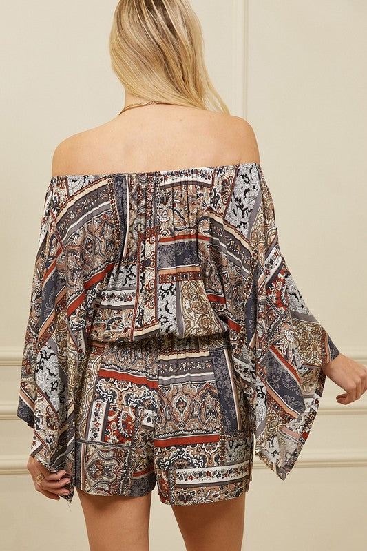 Patchwork Printed Romper
