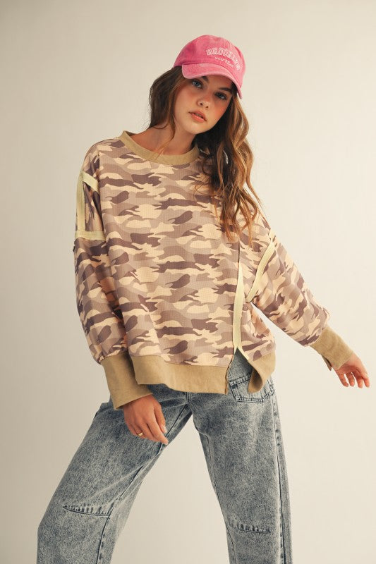 Camo Waffle Top