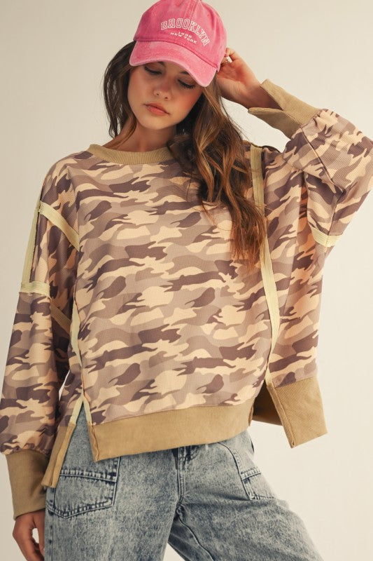Camo Waffle Top