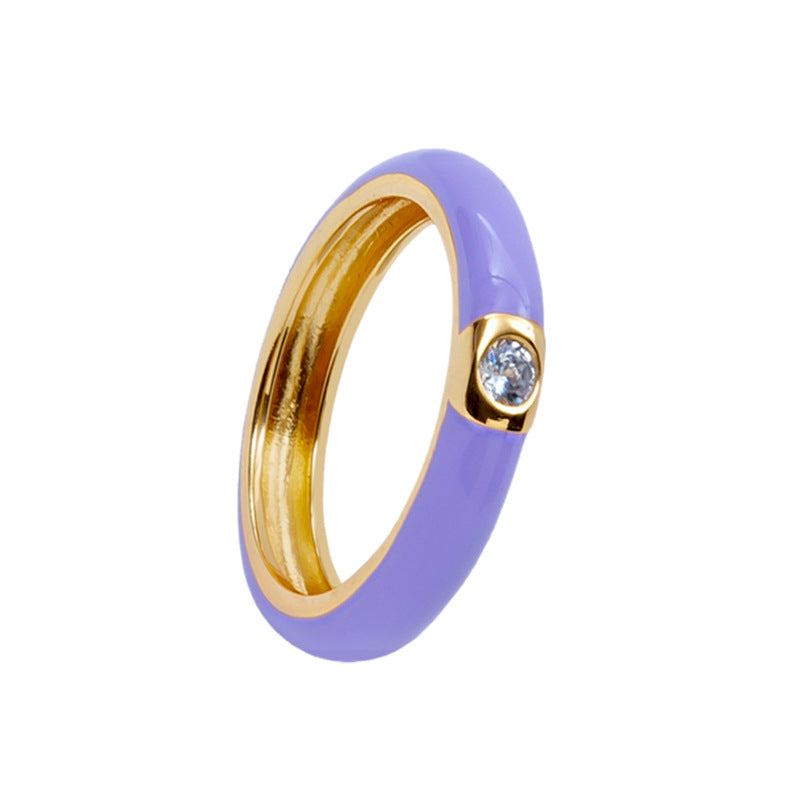 Skylar Solitaire Diamond Enamel Ring