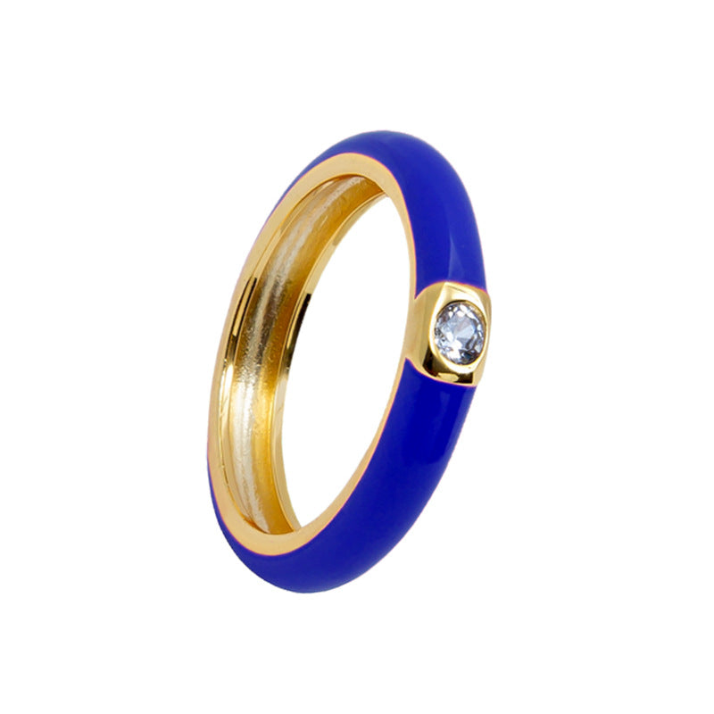 Skylar Solitaire Diamond Enamel Ring