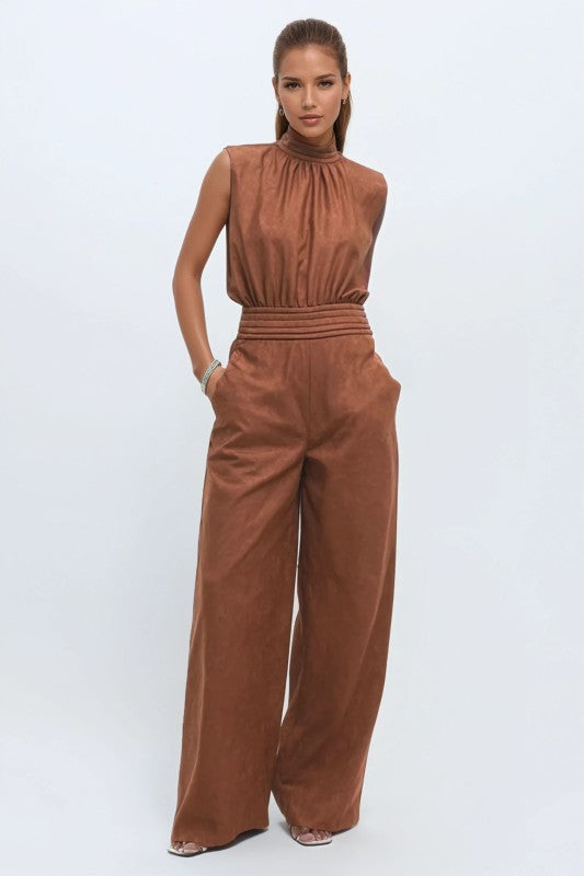 Rust High Neck Jumpsuit